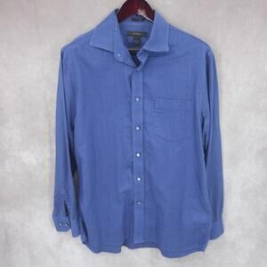 Express Shirt Mens Large Blue Button Up Long Sleeve‎ Cotton
